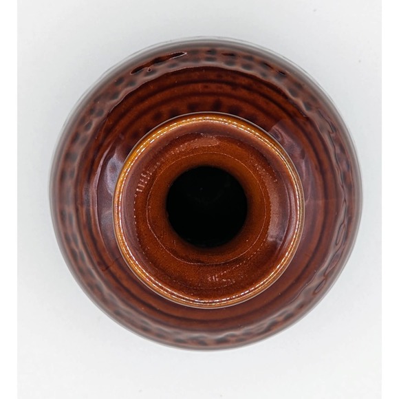 Brown textured studio pottery flower vase handmade ceramic 60s 70s style decor - Picture 3 of 5